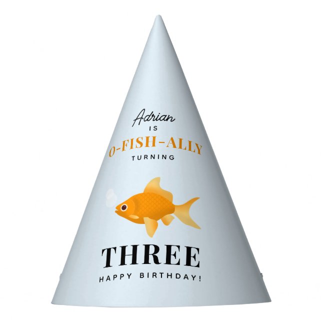 Cute Goldfish Swimming Water Kids Birthday Party Party Hat (Front)