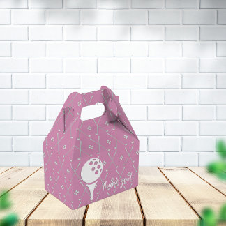 Cute Golf Ball Thank You Pink Favour Box