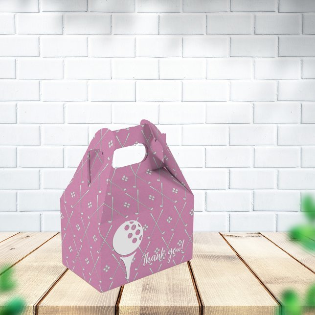 Cute Golf Ball Thank You Pink Favour Box (Creator Uploaded)