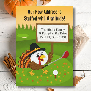 Cute Golf Ball Thanksgiving Moving Announcement