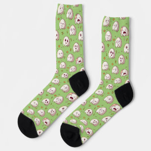 Cute Golf Balls Pattern with Funny Faces Socks