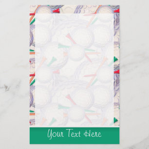 Cute Golf Balls & Tees Pattern Stationery
