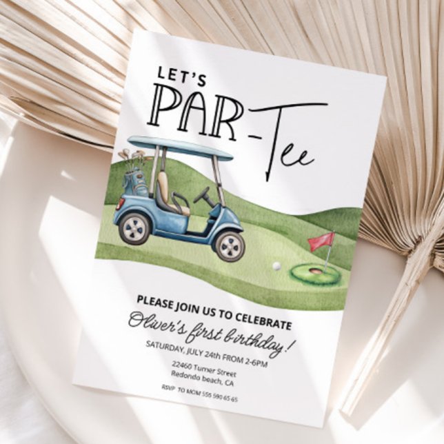 Cute Golf Birthday, any age, Let's par-tee Invitation (Golf birthday invitation, let's par-tee )