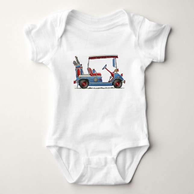 Cute Golf Cart Baby Bodysuit (Front)
