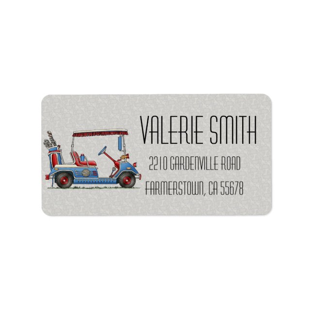 Cute Golf Cart Label (Front)
