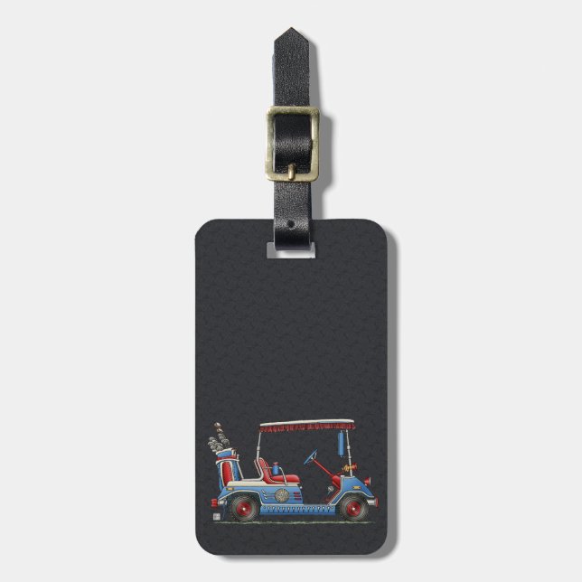 Cute Golf Cart Luggage Tag (Front Vertical)