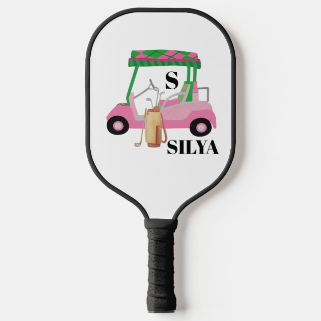 Cute Golf Cart – Minimal Summer Pickleball Paddle (Front)
