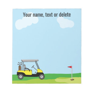 Cute Golf Cart Personalised Notepad