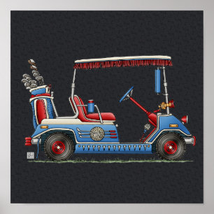 Cute Golf Cart Poster