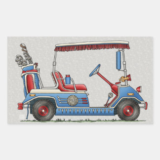 Cute Golf Cart Rectangular Sticker