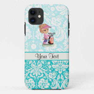 Cute Golf; Damask Pattern iPhone 11 Case