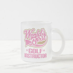 Cute Golf Instructor Frosted Glass Coffee Mug
