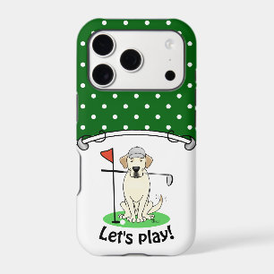 Cute Golf Yellow Labrador Retriever Dog