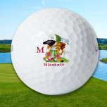 Cute Golfer Gnome Personalised Modern Monogram Golf Balls<br><div class="desc">Fun Unique Custom Golfer Gnome Modern Monogram Golf Balls</div>