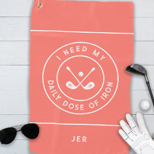 Cute Golfer Humour Golf Iron Sports Equipment Cora Golf Towel