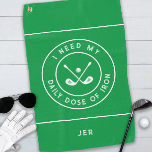 Cute Golfer Humour Golf Iron Sports Equipment Gree Towel