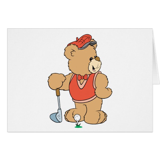 Cute Golfing Golfer Bear (Front Horizontal)