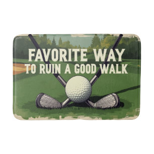 Cute Golfing Humour Bathroom Decor for Fans Bath Mat