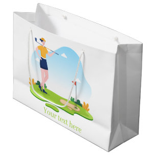 cute golfing party add text large gift bag