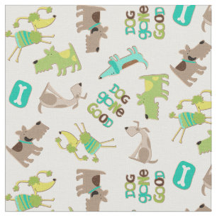 Cute Good Dog Pattern Fabric