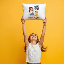 Cute “Good Vibes” Team Personalised Throw Pillow