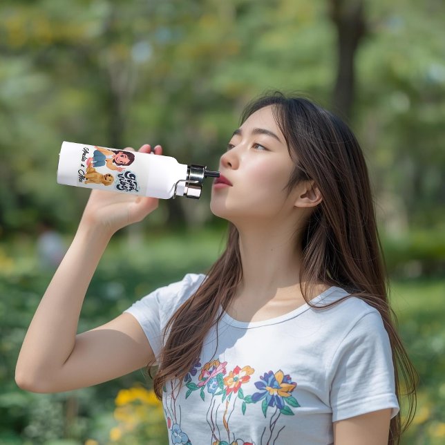 Cute “Good Vibes” Team Personalised Water Bottle (Creator Uploaded)