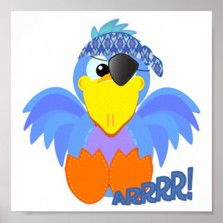 Cute Goofkins pirate bluebird Poster