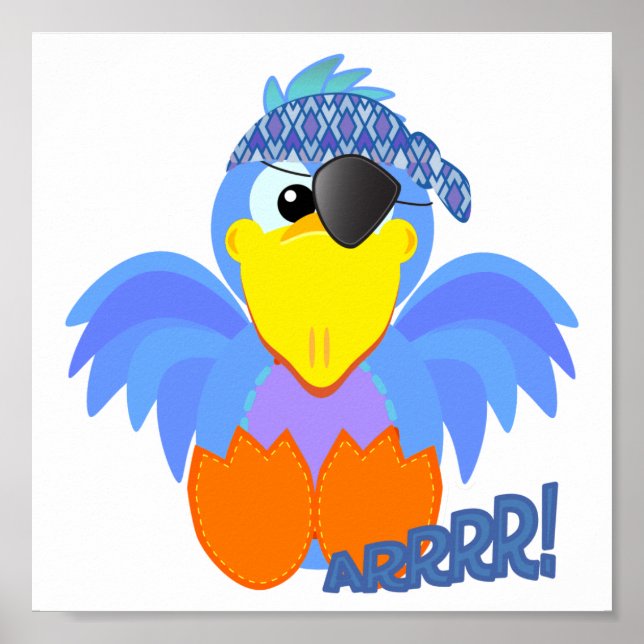 Cute Goofkins pirate bluebird Poster (Front)