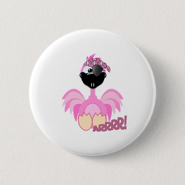 Cute Goofkins pirate flamingo 6 Cm Round Badge (Front)