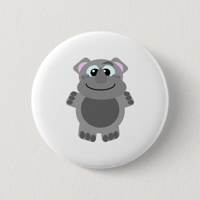 Cute Goofkins rhino 6 Cm Round Badge (Front)