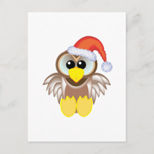 Cute Goofkins Xmas owl santa Holiday Postcard