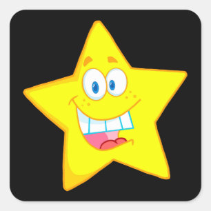 cute goofy star cartoon square sticker