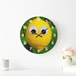 Cute Googly Eye Lemon Kids Clock