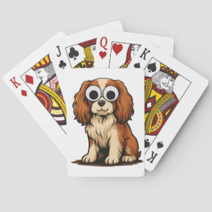 Cute Googly-Eye Puppy Illustration Playing Cards