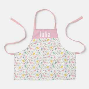 Cute goose and goslings in pastel colours apron