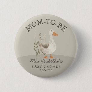 Cute Goose Baby Shower Mum To Be Button