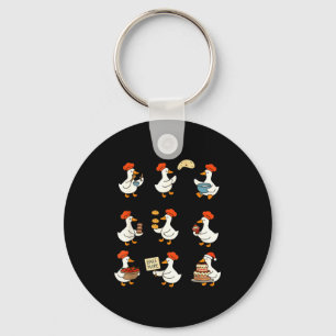 Cute Goose Baking Funny Baker Goose Chef Pastry Ba Key Ring