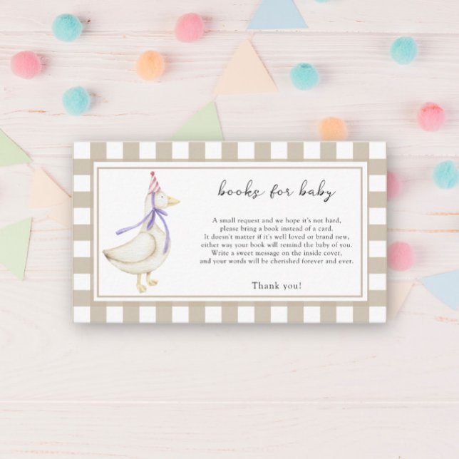 Cute goose - books for baby ticket enclosure card (Creator Uploaded)