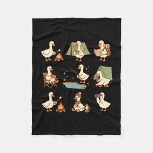 Cute goose camping funny outdoor lovers camping fleece blanket