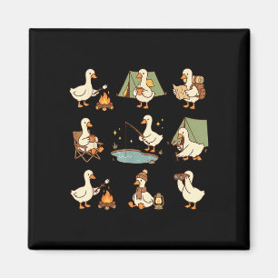 Cute goose camping funny outdoor lovers camping magnet