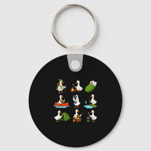 Cute goose camping outdoor adventure activities key ring