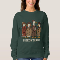 Cute Goose Freezin' Season Winter Cosy Fall Duck