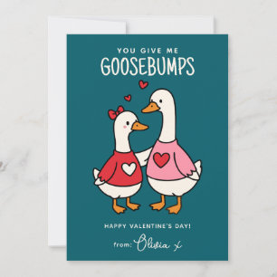 Cute Goose Kids Classroom Valentines Day Card