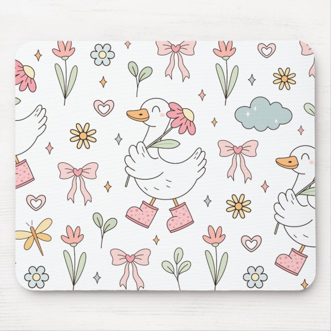 Cute Goose Mouse Mat (Front)