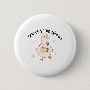 Cute Goose Social Worker Case Manager Apparel Ment 6 Cm Round Badge