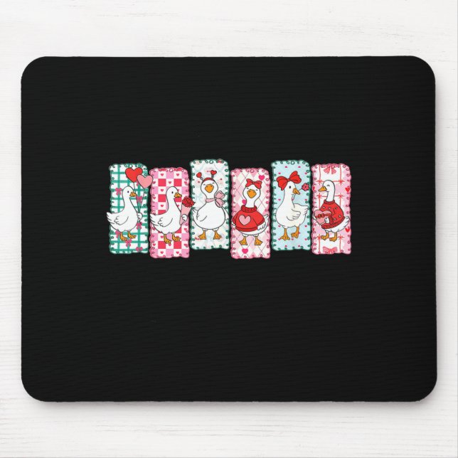 Cute Goose Valentine Coquette,duck Funny Gift Tee  Mouse Mat (Front)
