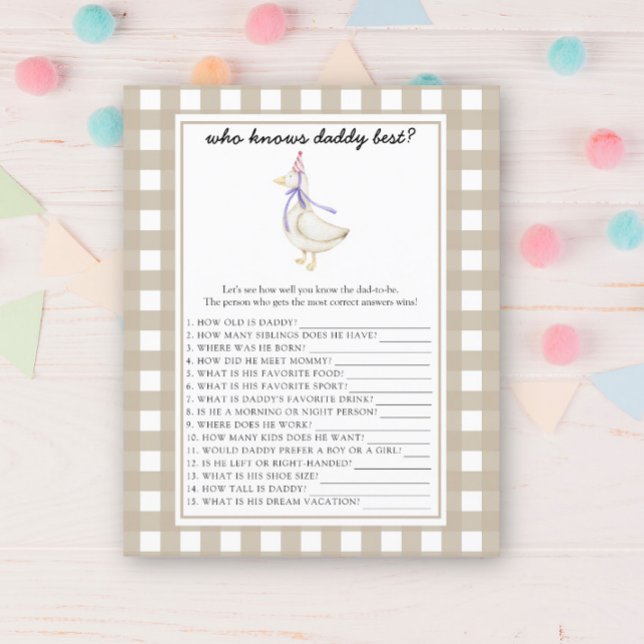 Cute goose - Who knows daddy best game (Creator Uploaded)