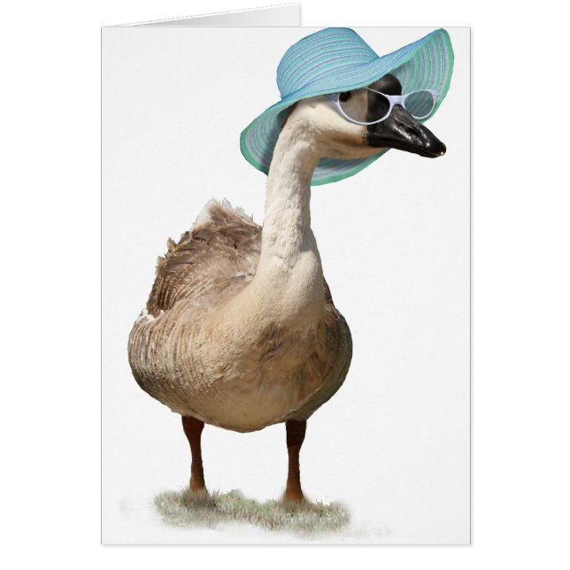 Cute Goose with Summer Hat & Sunglasses (Front)