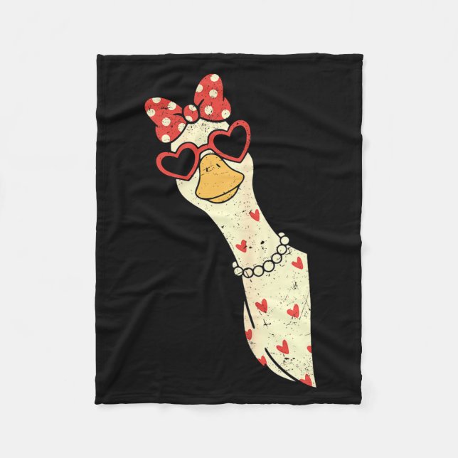 Cute Goose Xoxo Be Mine Happy Valentine's Day Wome Fleece Blanket (Front)