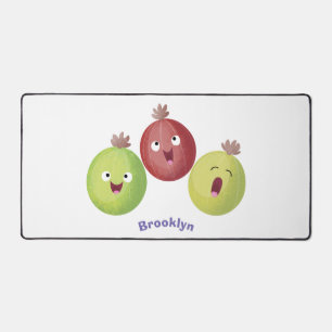 Cute gooseberry trio singing cartoon  desk mat